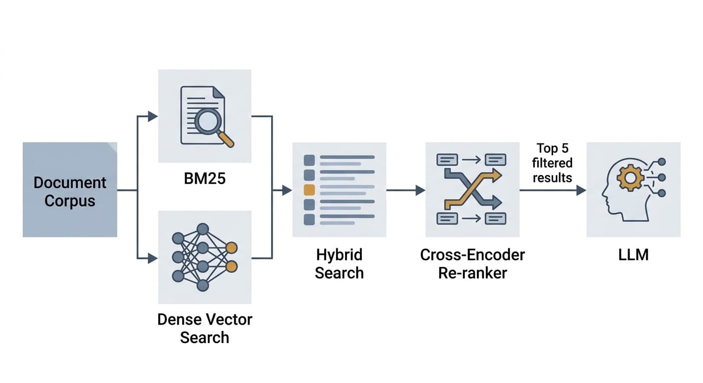 Hybrid Search and Re-Ranking in Production RAG